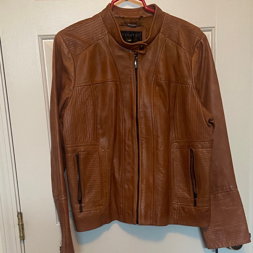 Bernardo Tan Leather Jacket - Picture 4 of 16